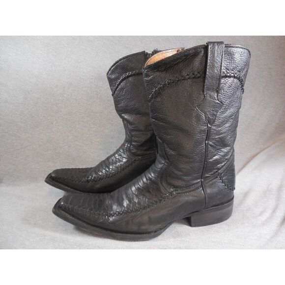 Innovations Boots Men Sz 27 Mex 8 Mid Calf Low Heel Black‎ Leather Cowboy